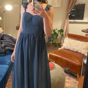 Revelry Wynne Convertible Chiffon Bridesmaid Dress - Size 4 - Romantic Blue